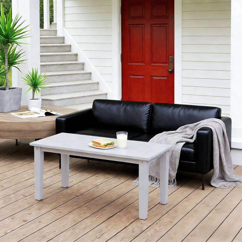 GDFStudio - Elias Modern Patio Rectangle Coffee Table for Relaxed Outdoor Living(Only table)