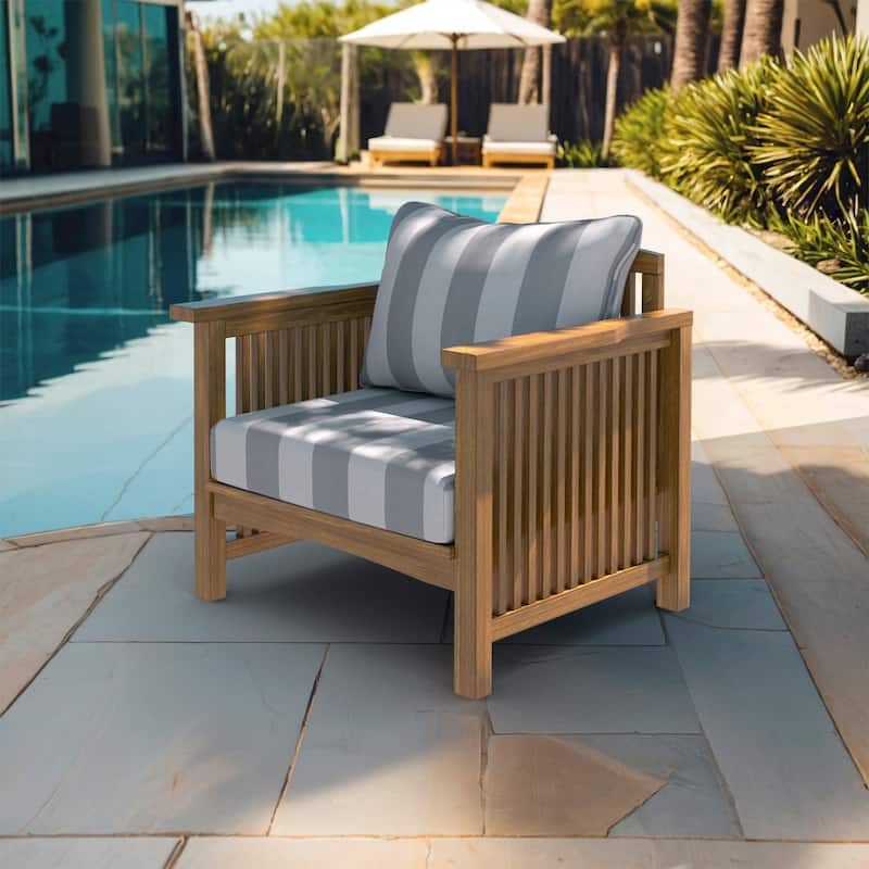 California Umbrella Outdoor Deep Seat Cushion Set, 24" x 48", 5.5" Thick Seat, Solstice Olefin Fabric