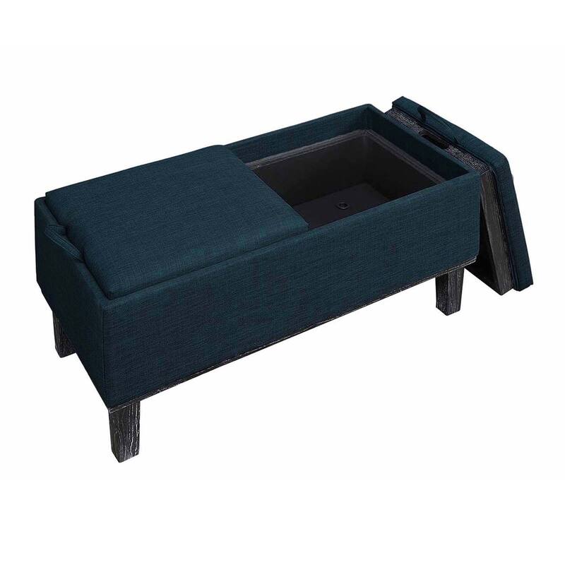 Convenience Concepts Designs4Comfort Brentwood Storage Ottoman with Reversible Trays