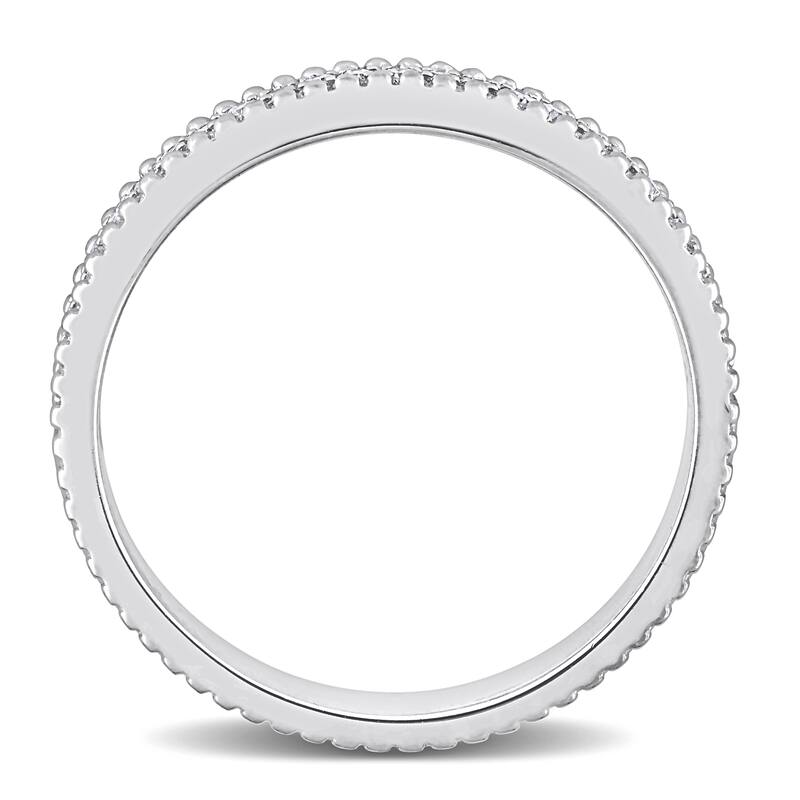 Miadora 1/10ct TDW Diamond Stackable Anniversary Wedding Band in Sterling Silver