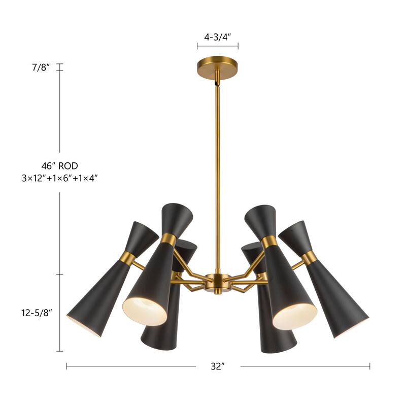 Alora Lighting CH574632 Blake 6 Light 32" Wide Chandelier