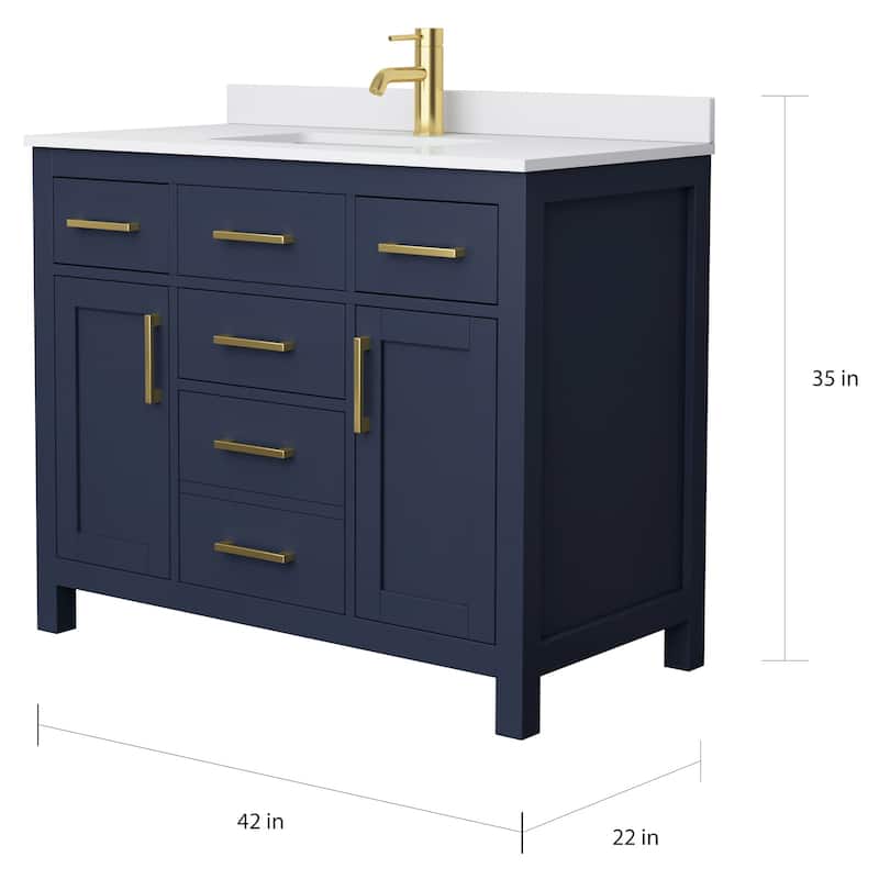 Beckett 42 Inch Single Vanity, Cultured Marble Top
