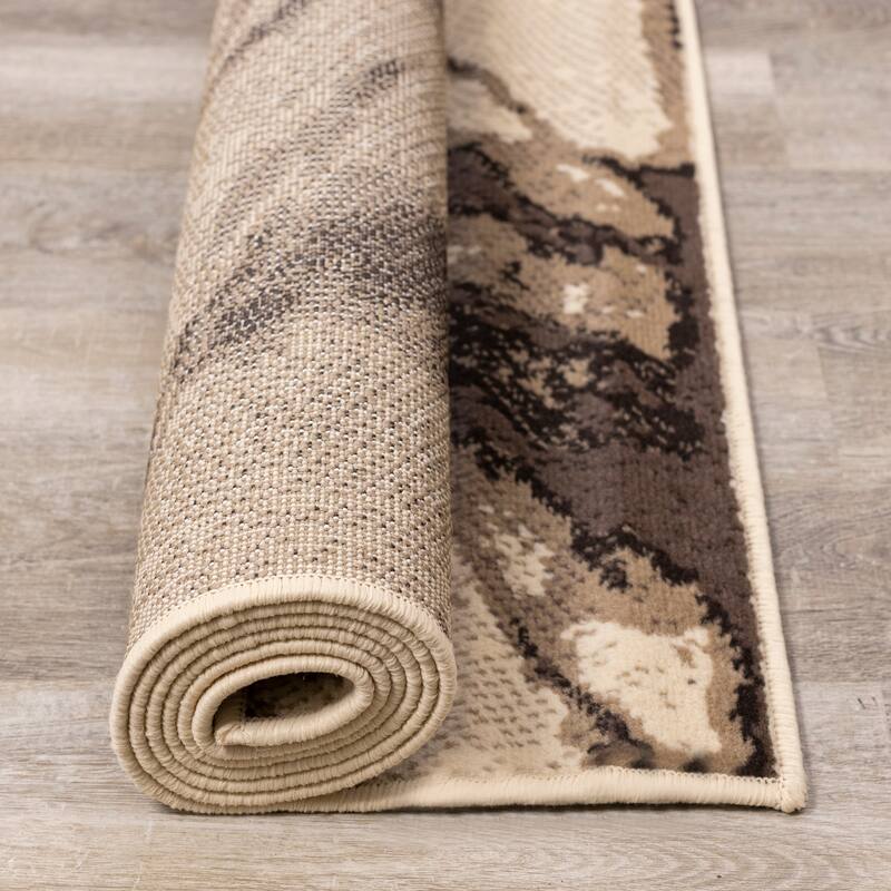 Florence Collection - Beige/Brown Granite Design Rug - 4'7" x 6'7"