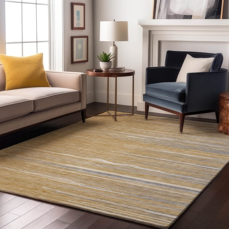 Premium Washable Super Soft Solid Landscape Mayfield Rug - Gold - 8' x 10'