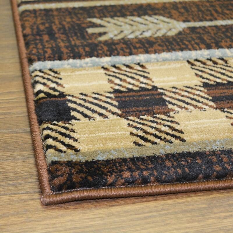 Lodge King Bear Plaid Rug