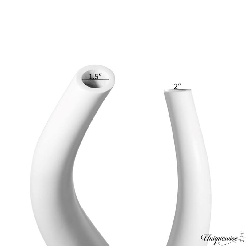 Tall Ceramic White Animal Horn Floor Vase Elegant for Entryway Dining Living Room Decor Statement Piece with Distinctive Antler