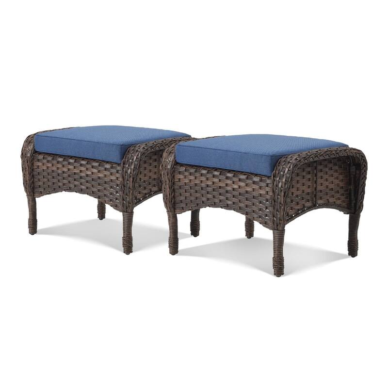 Outdoor Sofa with Swivel Chair Ottomans and Coffee Table - Brown