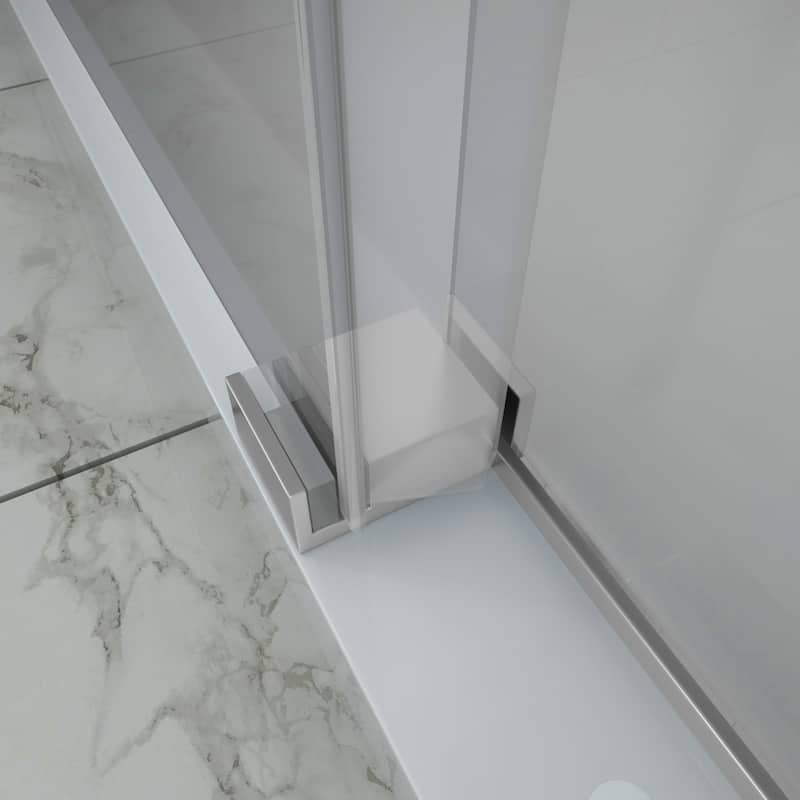 48"W x 76"H Single Sliding Semi-Frameless Shower Door - 48'' x 0.32'' x 76''