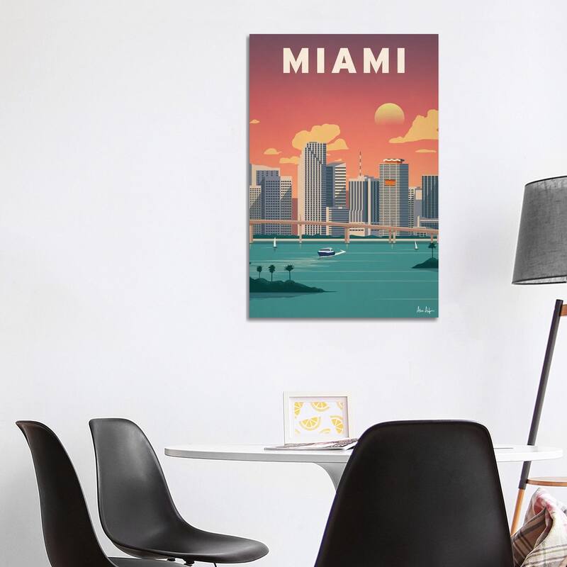 iCanvas "Miami Downtown" by IdeaStorm Studios Canvas Print - 40x26x1.5