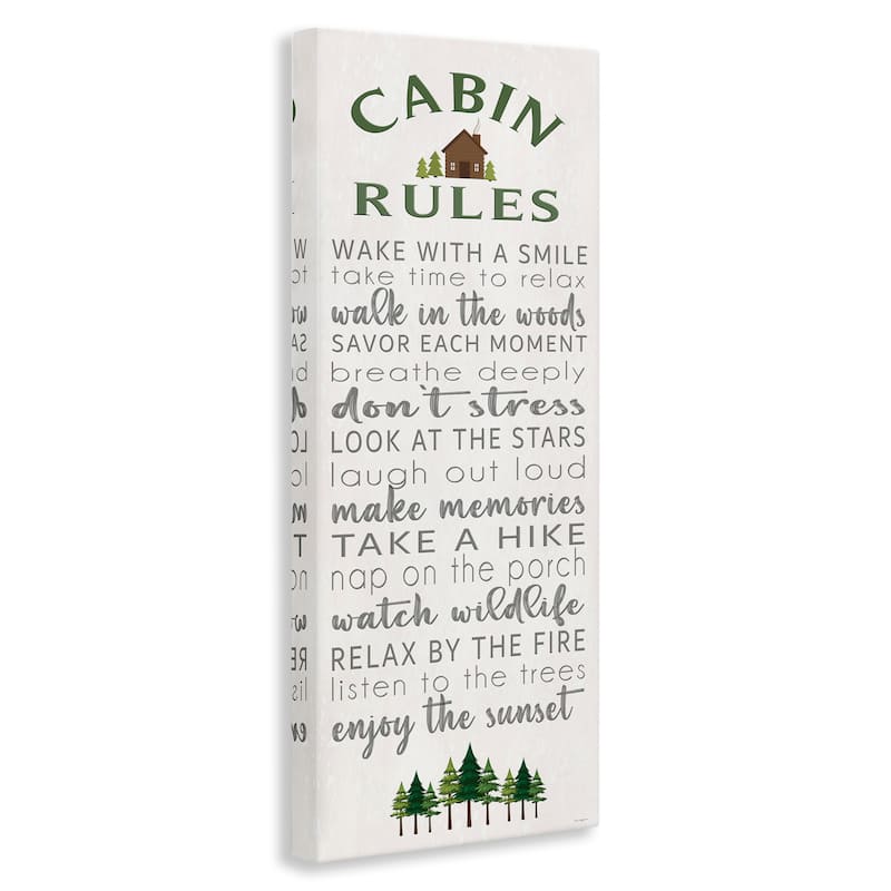 Stupell Fun Rustic Cabin Rules Canvas Wall Art Design By Seven Trees Design