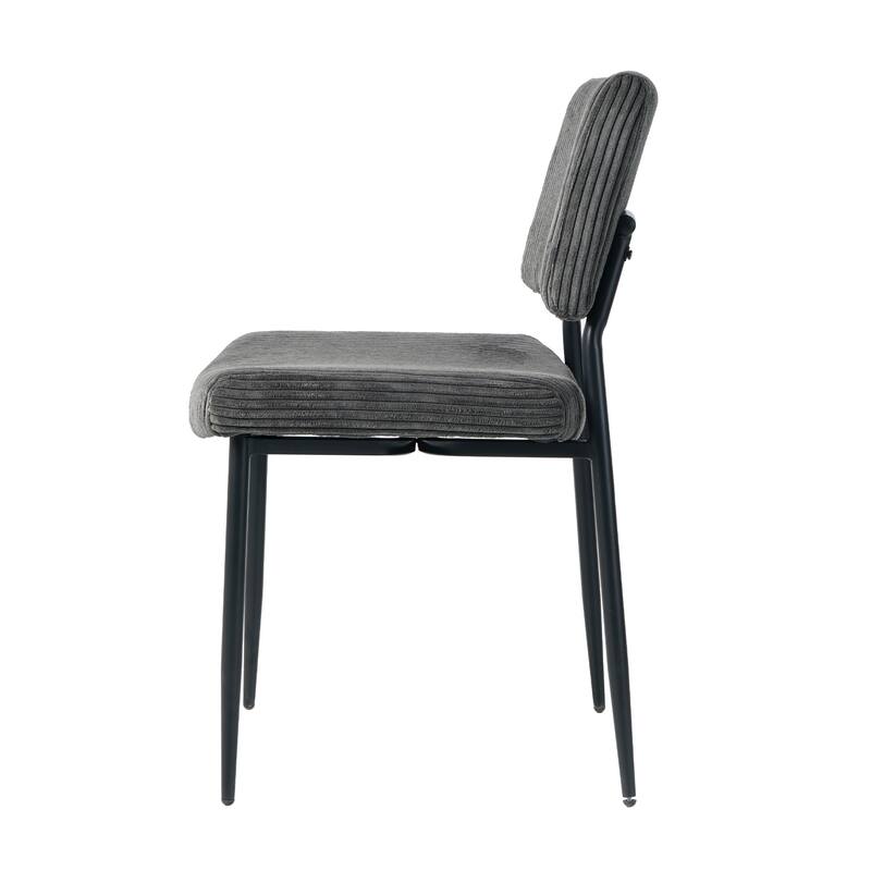 Set of 2 Fabric Dining Chair Grey Side Chair Accent Chairs with Back