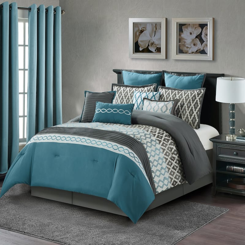 Nanshing Calvin 12 Piece Luxury Transitional Comforter Set - King