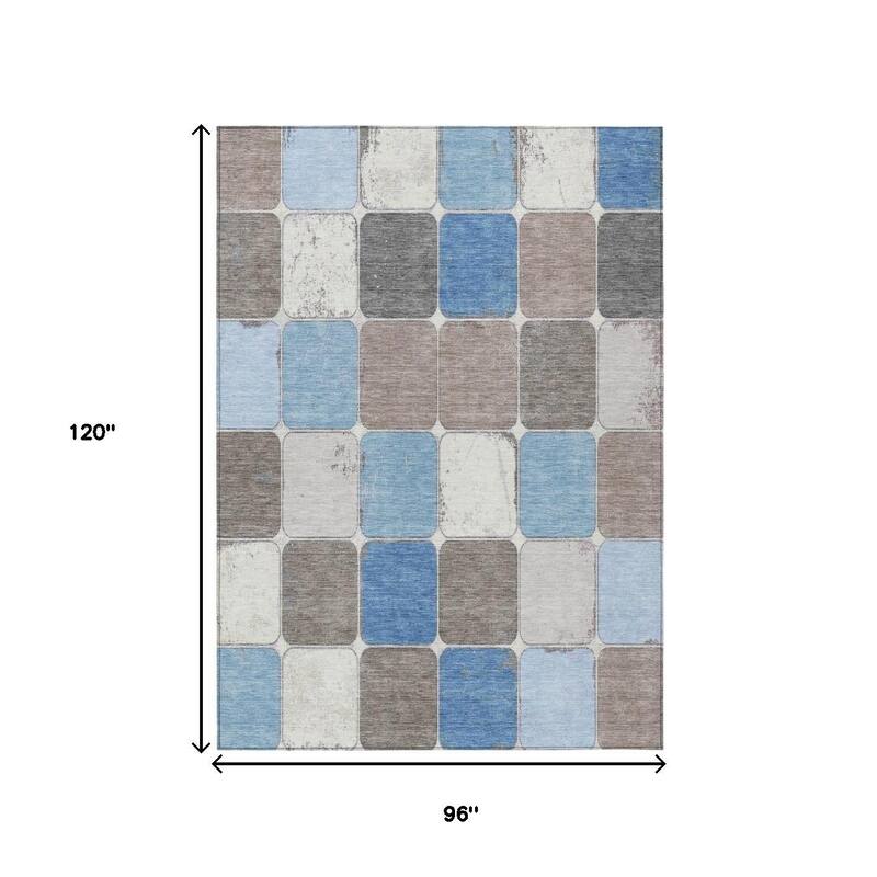 HomeRoots Geometric Transitional Rectangle Outdoor Rug