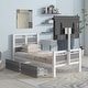 preview thumbnail 16 of 22, Twin Metal Platform Bed with 2 Storage Drawers & Rotatable TV Stand