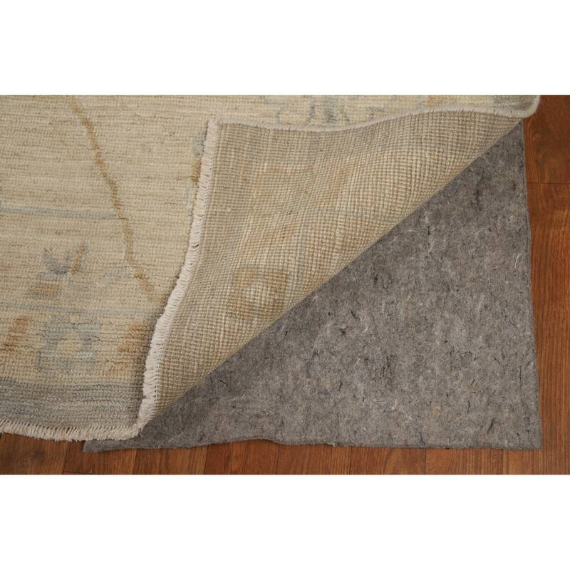 Vegetable Dye Blue Oushak Turkish Large Rug Hand-Knotted Wool Carpet - 10'2"x 13'8"