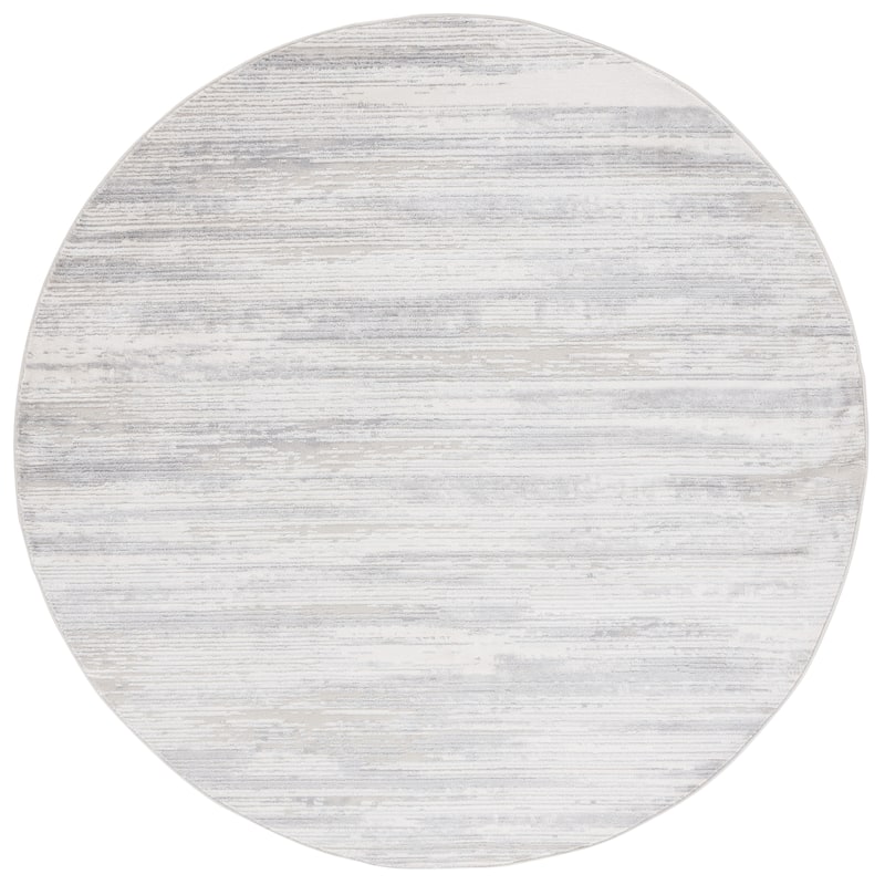 SAFAVIEH Hanna Tonja Abstract Distressed Rug - 6'7" Round - Grey/Ivory