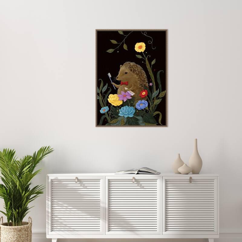 Beezys Teeth by Gina Matarazzo Framed Canvas Wall Art Print