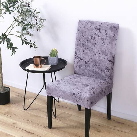 Enova Home Elegant Polyester and Spandex Stretch Washable Box Cushion Chair Slipcover