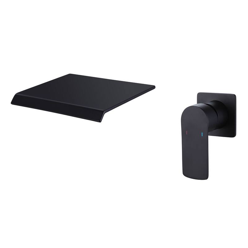Square Double Hole Single Handle Waterfall Bathroom Basin Faucet