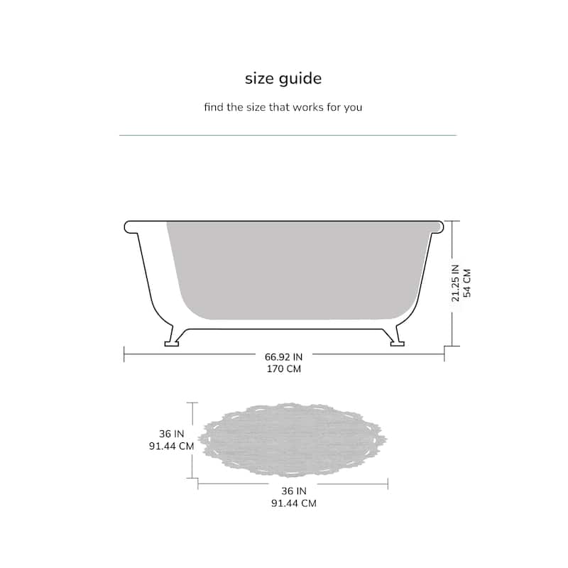 MH London Winchester Cotton Round Bathroom Rug - Soft Bath Mat