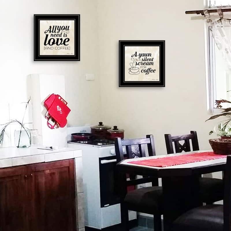 TrendyDecor4U Contemporary "All You Need is Coffee" 2-Piece Vignette by Susan Boyer