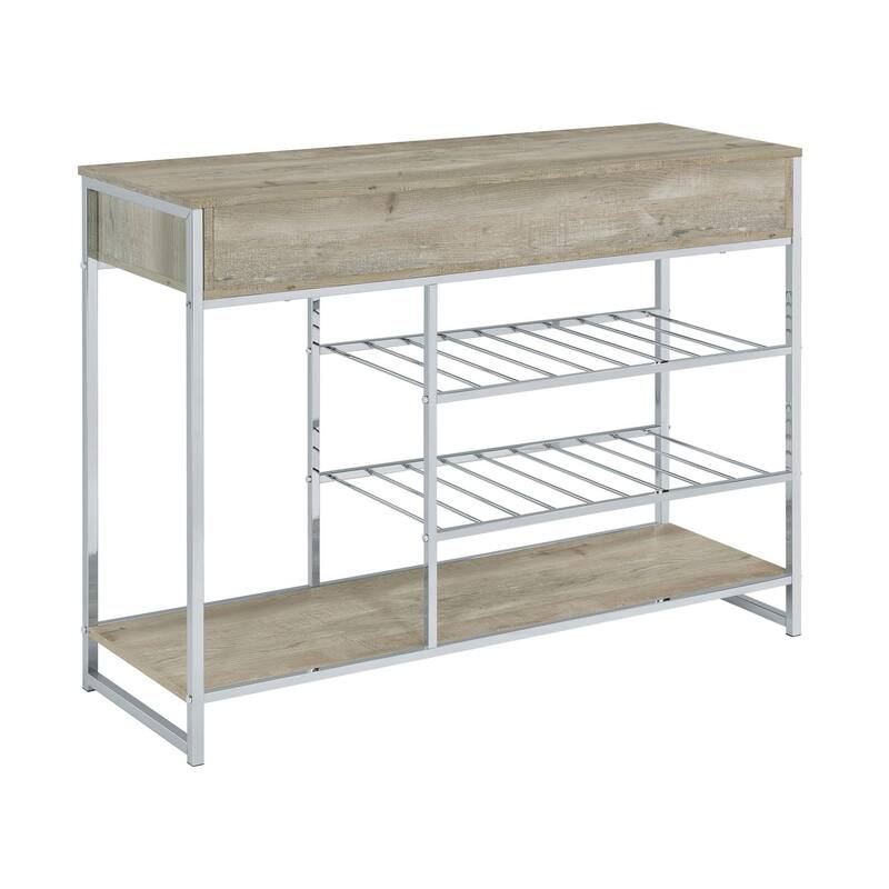Hansen Grey Washed Oak 2-shelf Bar Cabinet