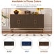 preview thumbnail 13 of 23, Sideboard Cabinet Credenza Console Storage Cabinet Dining Buffet Table w4 Doors & Adjustable Shelves for Living Room Entrance