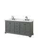 preview thumbnail 10 of 15, Deborah 72-inch Double Bathroom Vanity, No Mirrors