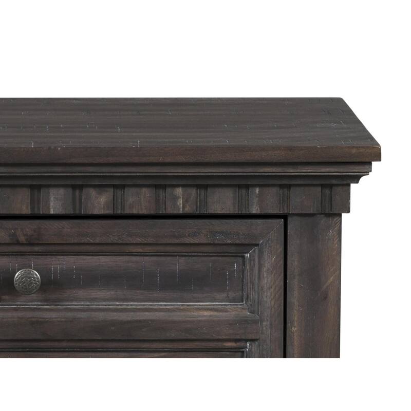 Smokey Gray Oak Nightstand with LED Underlight and Oil Rubbed Bronze Hardware