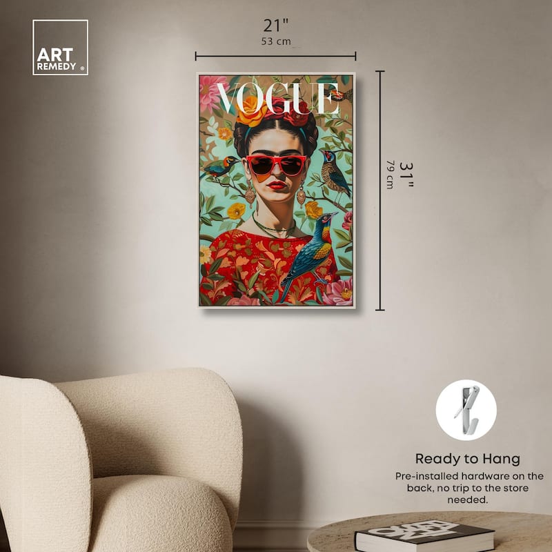 Birds and Icon Floral Canvas by Art Remedy