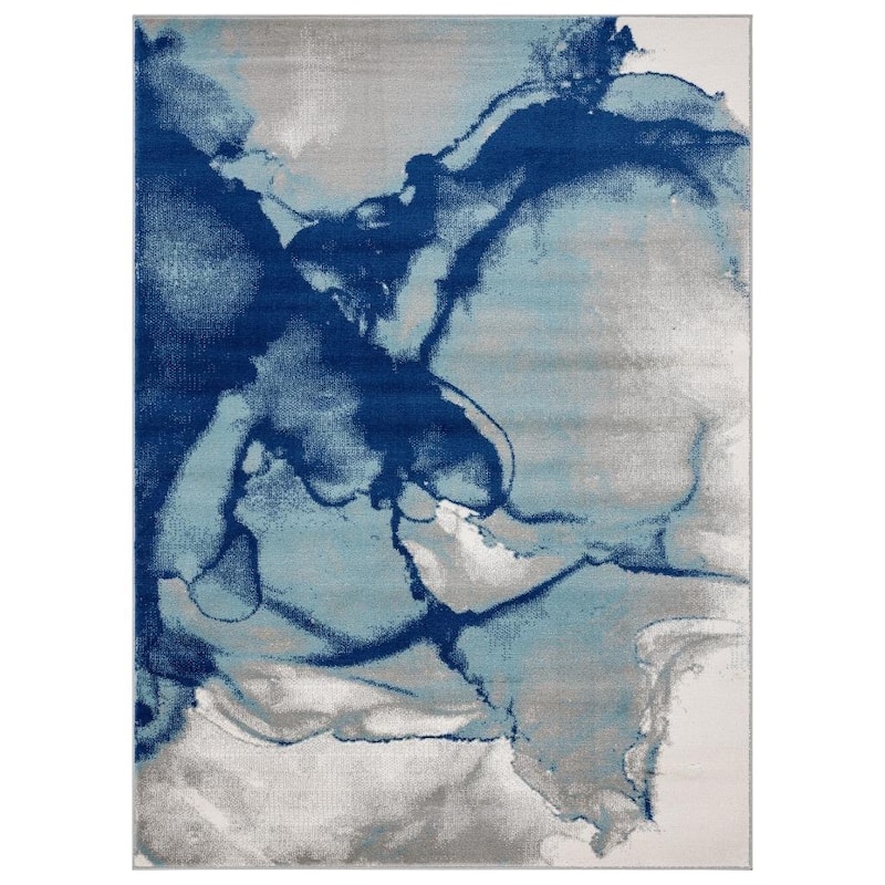 Luxe Weavers Victoria Collection Blue 5x7 Abstract Area Rug - 5' x 8'/Surplus