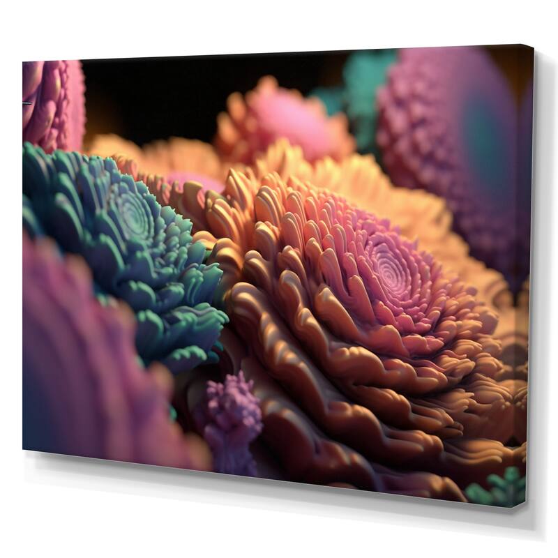 Designart "Pastel Fractal Simplicity VI" Modern Geometric Canvas Wall Art
