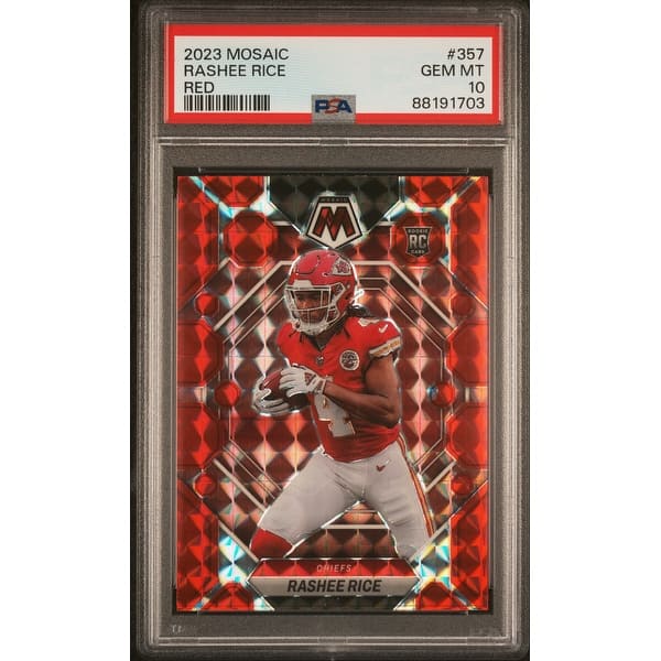 Rashee Rice 2023 Panini Mosaic Red Football Rookie Card #357 Graded PSA 10  - 8'6" x 11'6" - Bed Bath & Beyond - 41553624