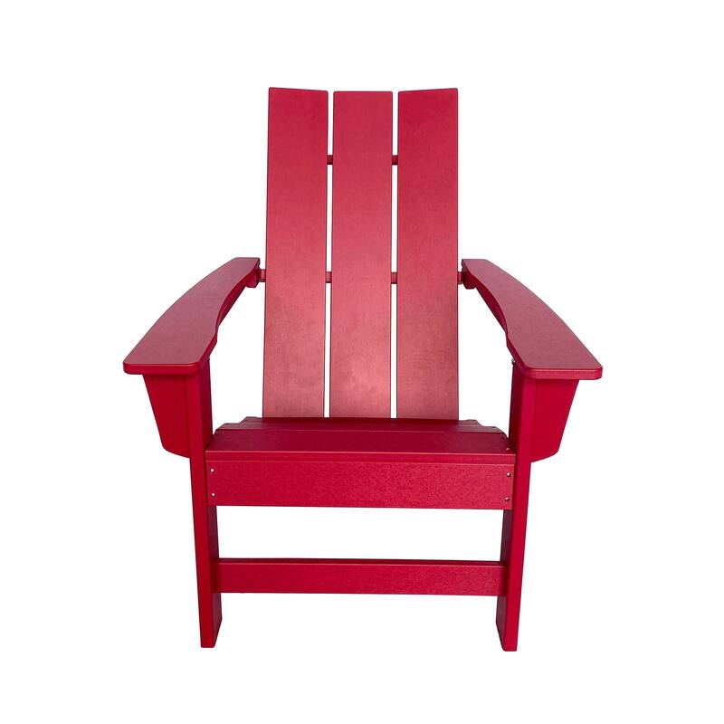Brixx Poly Modern Adirondack Chair - Red