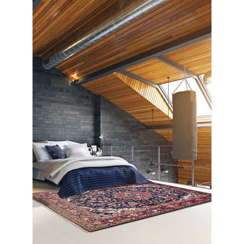 ECARPETGALLERY Hand-knotted Andelz Navy Wool Rug - 4'1 x 7'0