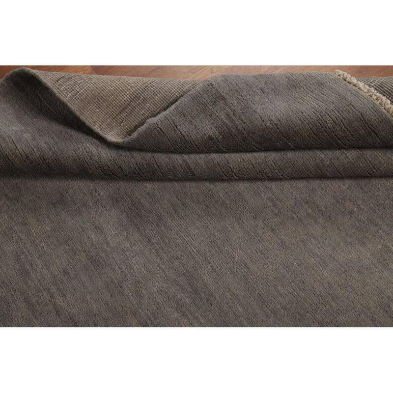 Gray Gabbeh Modern Rug Hand-Knotted Wool Carpet - 3'10"x 5'10"