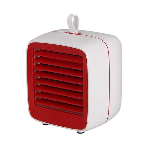 Mini Air Cooler Portable Air Conditioner Humidifier 2 Gear Wind Speeds 200ML Water Tank Night Light Design USB Supply Low Noiser
