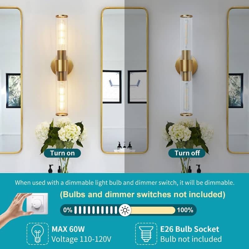 Modern wall light gold vanity light glass, metal hallway light