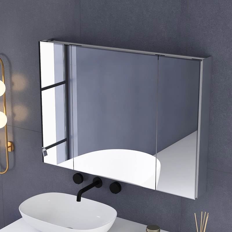 Rectangular Aluminum Recessed Mount /Surface Mount Medicine Cabinet with Mirror