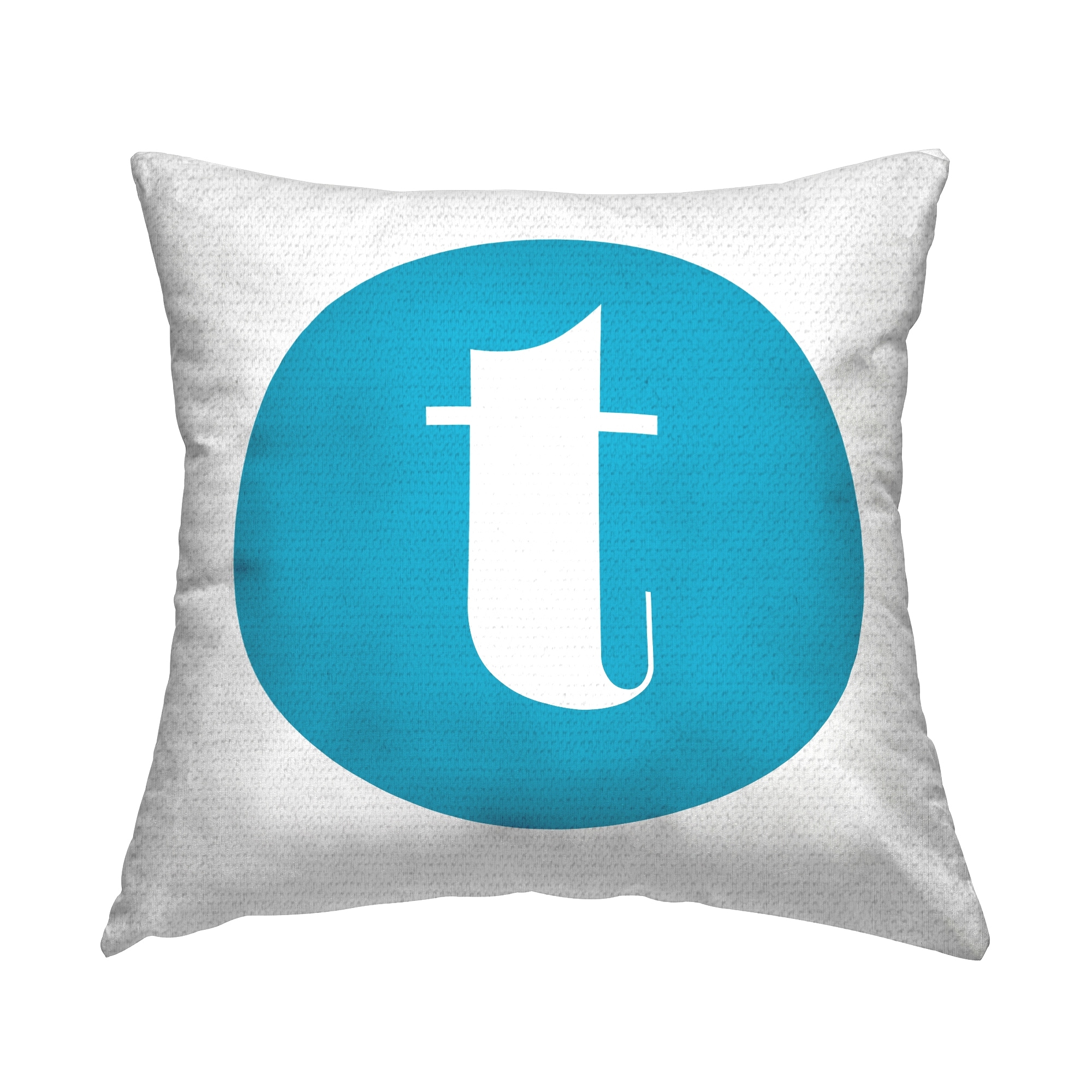 Stupell Blue Initial Printed Outdoor Throw Pillow Design by Lil' Rue