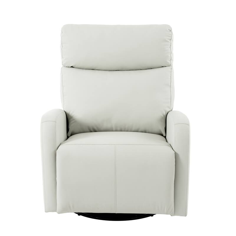 Grey 360° Swivel Rocking Recliner with Adjustable Footrest, Padded Comfort, and Phone Holder