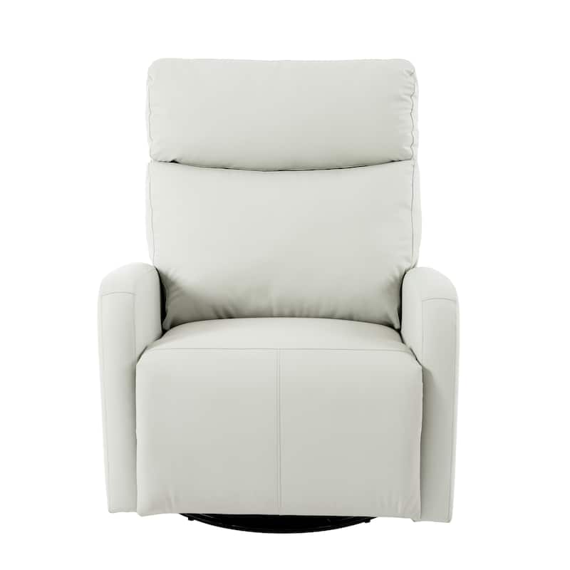 Grey Swivel Rocker Recliner with Adjustable Footrest and Phone Holder