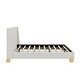 preview thumbnail 6 of 5, Queen Size Wooden Bed Frame,Velvet Upholstered Platform Bed,Beige