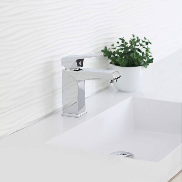 slide 2 of 12, Single Hole Single Handle Bathroom Faucet Polished Chrome - Faucet Height: 6 1/2" | Spout Height: 4"