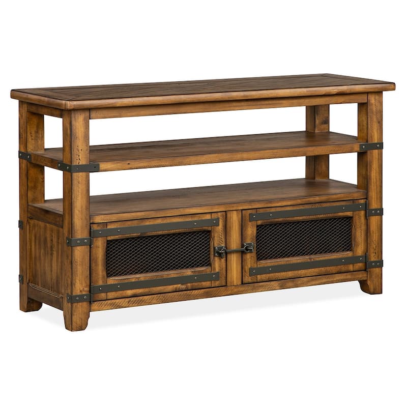 Magnussen Home Chesterfield Farmhouse Timber Rectangular Sofa Table - 50''W x 17''D x 29''H