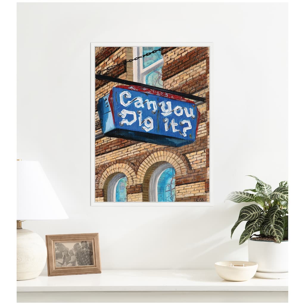 Kate and Laurel Can You Dig It by Krista V. Allenstein Framed Canvas Wall Art Print