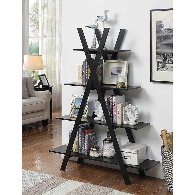 Convenience Concepts Oxford A Frame Bookshelf - Black
