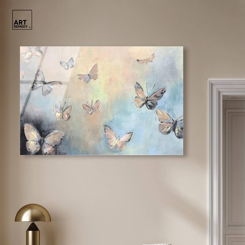 Textured Butterflies I Acrylic by Art Remedy, Ready to Hang