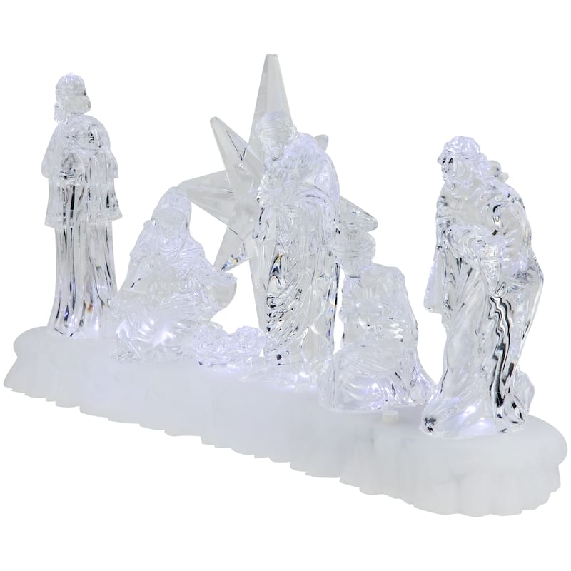 LED Lighted Nativity Scene Acrylic Christmas Decoration - 12.25"