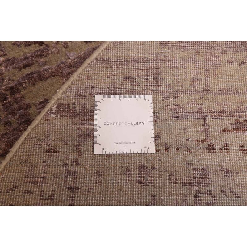 ECARPETGALLERY Hand-knotted Legacy Taupe Silk, Wool Rug - 5'11 x 5'11